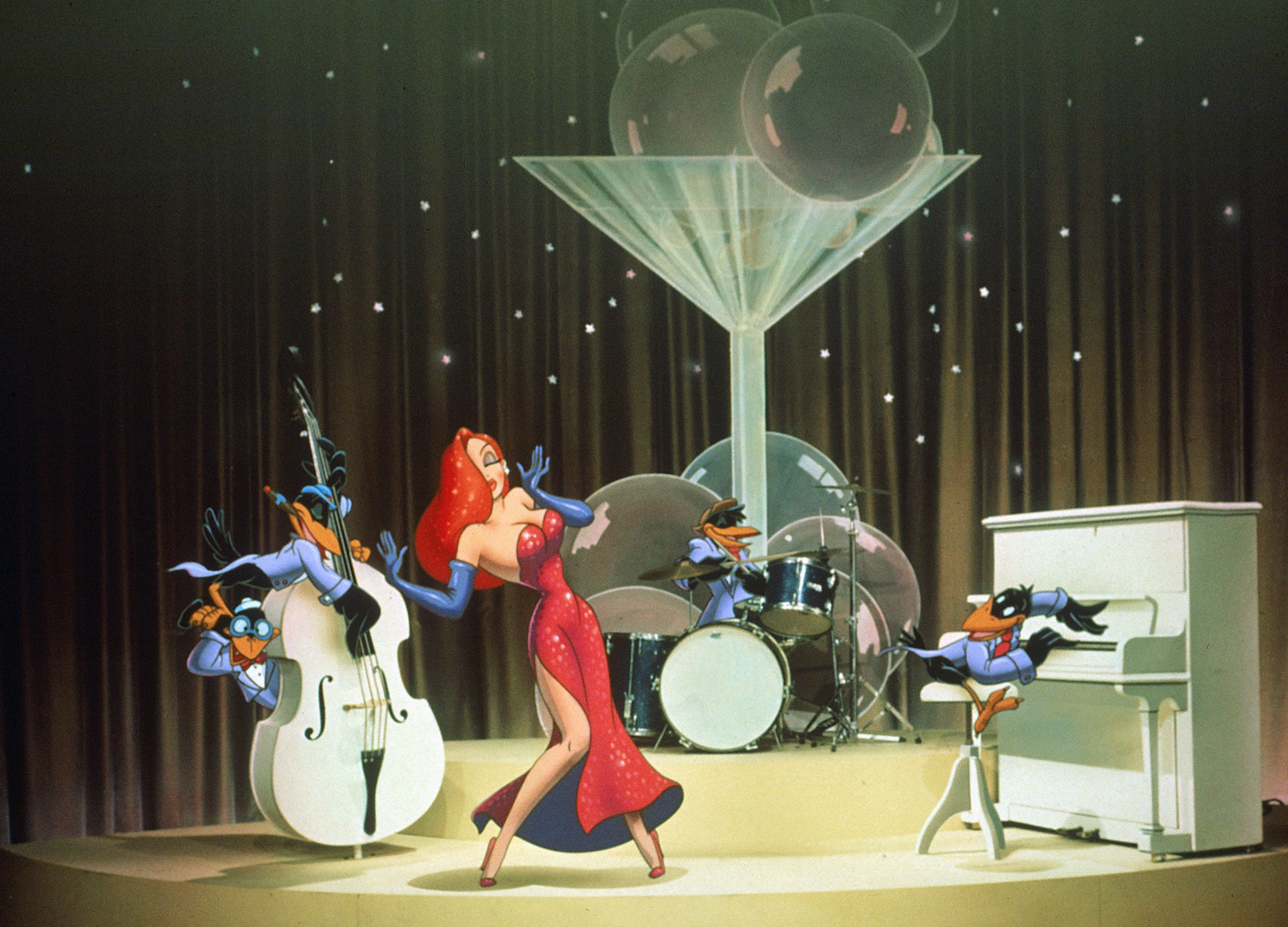 Jessica Rabbit in her red dress